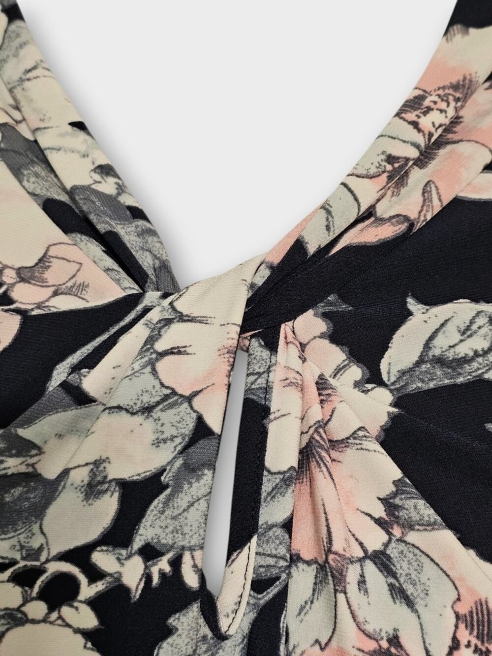 Tommy Hilfiger Floral Blouse Women’s XL Sleeveless V Neck Knot Front - Picture 10 of 14